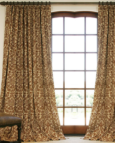 Classic Patterned Linen Custom Drapery